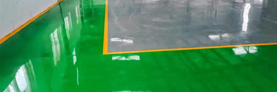Proyek epoxy lantai pabrik area produksi industri